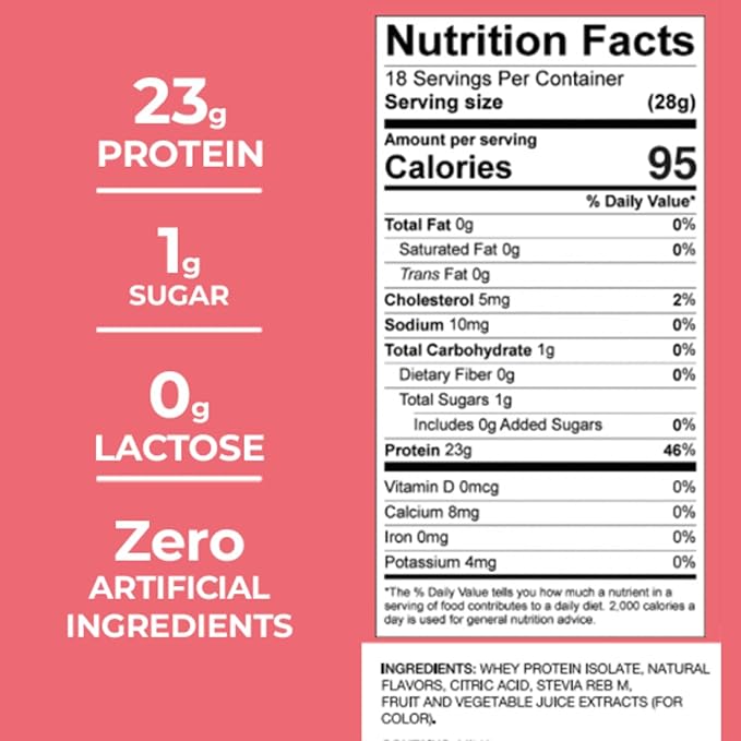 WICKED Protein Powder Clear Whey Isolate 23g Protein 95 Calories Refreshing Juice Clean Label Project Certified Gluten Free Post Workout Recovery Protein for Women and Men Watermelon