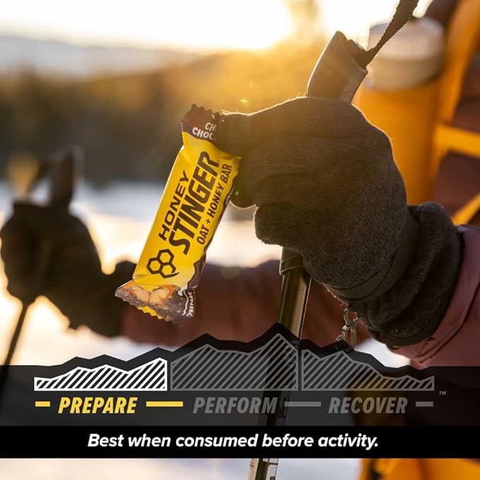Honey Stinger Oat + Honey Bar Chocolate Chocolate Chip Energy Packed Food to Prepare for Exercise Endurance &amp Performance Sports Nutrition Snack Pre-Workout Protein Gluten Free 12 Pack
