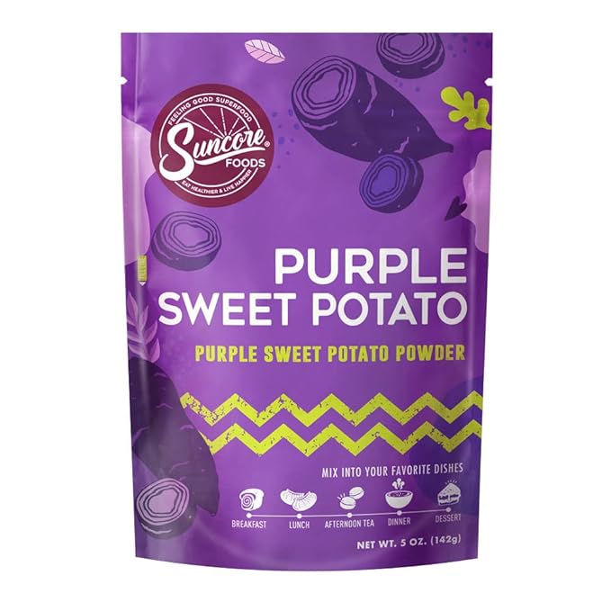 Suncore Foods Purple Sweet Potato Powder Purple Food Coloring Powder Gluten-Free Non-GMO 5oz 1 Pack