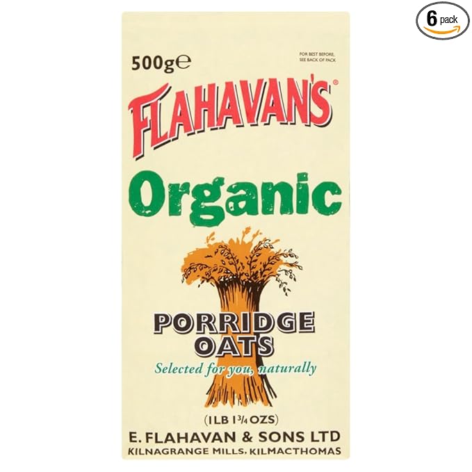 FLAHAVAN'S Organic Porridge Oats 17.75-Ounce Bags (Pack of 6)
