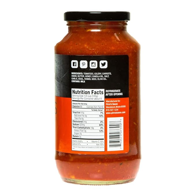 Pirro's Marinara All Natural Sauce 24 Ounce (Pack of 2)