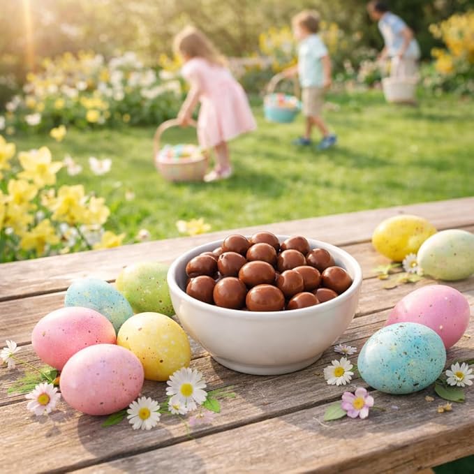Peanut Butter Mini Eggs Easter Chocolate Candy Bag | Bite Size Egg Shaped Treat 20 oz Bag Easter Hunt Basket Stuffer Egg Filler Party Favor Gift