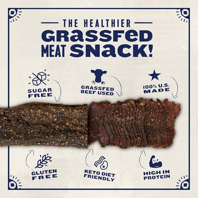 Made by True Original Biltong Slab - Premium Grass-Fed Whole Beef Jerky Slab (8 oz Pack of 1) - High-Protein Keto Snack All-Natural &amp Gluten-Free Antibiotic-Free No-Carb - (Uncut Charcuterie S