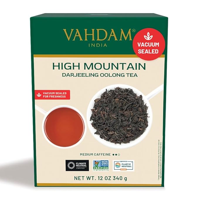 VAHDAM High Mountain Oolong Tea Leaves From Himalayas - 340g/12oz (170 Cups) High Elevation Grown | Vacuum Sealed | Brew Hot Iced Or Kombucha Tea | Loose Leaf Tea