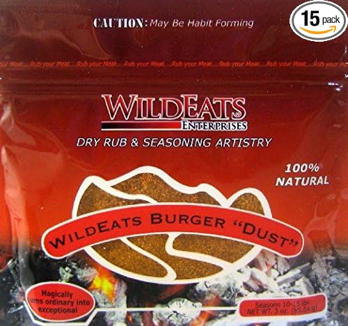 WildEats Burger Dust Dry Rub &amp Seasoning 3 oz (15 Pack)