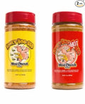 Meat Church BBQ Rub and Seasoning Combo Pack Honey Hog and Honey Hog Hot Gluten Free for Meat and Vegetables 13-14 oz Bottles 2 Pack