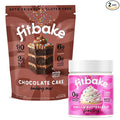 FitBake Chocolate Cake Baking Mix and Vanilla Frosting Bundle | 0g to 2g Net Carbs Per Serving | Keto Friendly Low Carb Food | Naturally Sweetened Keto Snacks | Gluten Free Desserts | No Added Sugar