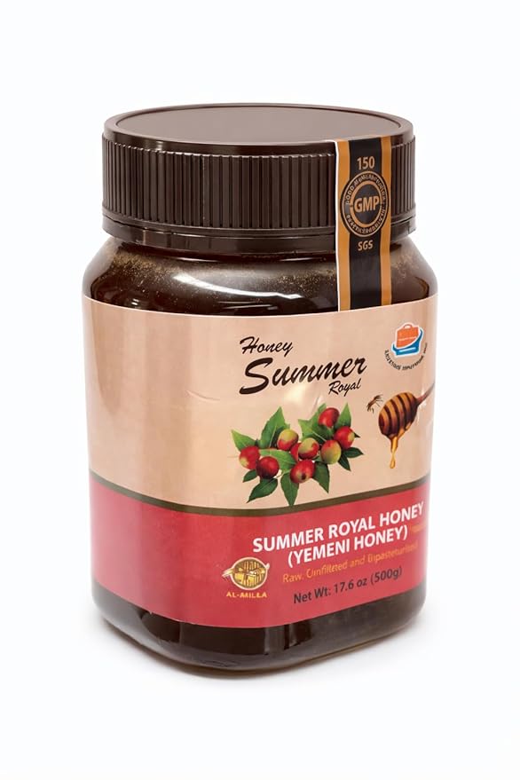 Raw Royal Honey (Authentic Yemen Douani summer Honey) Gluten Free Non GMO 100% Natural Raw (500g / 17.6oz) عسل سُمر ملكي دوعاني يمني مضمون