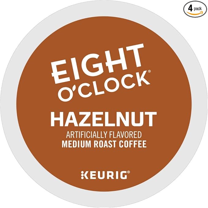 Eight O'Clock Coffee Hazelnut Single Serve Coffee K-Cup Pod 24 Count (Pack of 4)