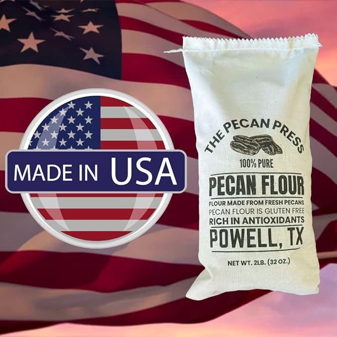 The Pecan Press 100% Pure Pecan Flour – 2LB Bag Gluten-Free All-Natural Finely Ground for Baking &amp Cooking – Made in Texas