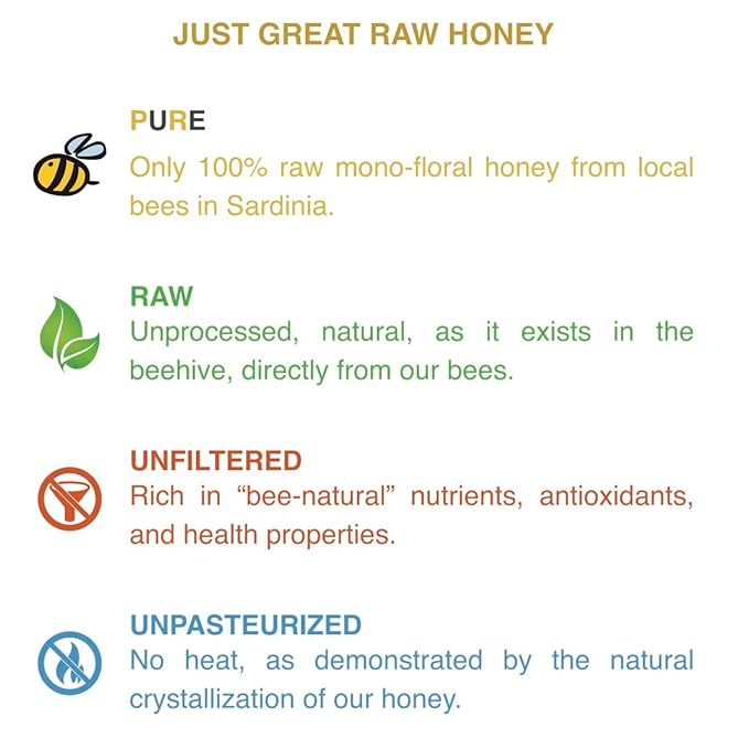 Orange Blossom Organic Raw Honey from Orange Tree Flowers Sweet and Aromatic Honey from Sardinia Italy - (250gr) 8.8 oz