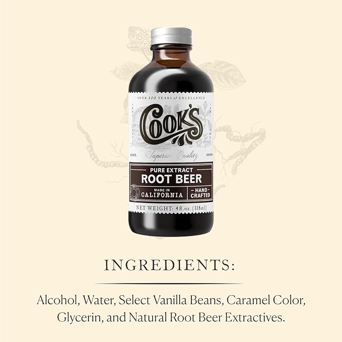 Cook's Root Beer Extract Flavoring For Root Beer Making and Baking 8 Ounce