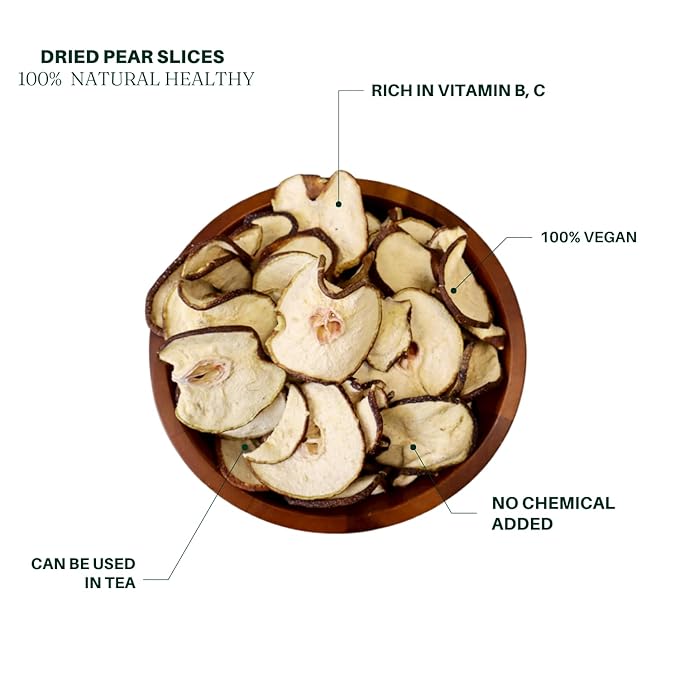 Royal Seafood USA Natural Sun Dried pear slices 450g -100% natural No sugar added Non-sulfurfor soupTea 特级无熏硫 雪梨干片 清香纯天然 清热润燥止咳