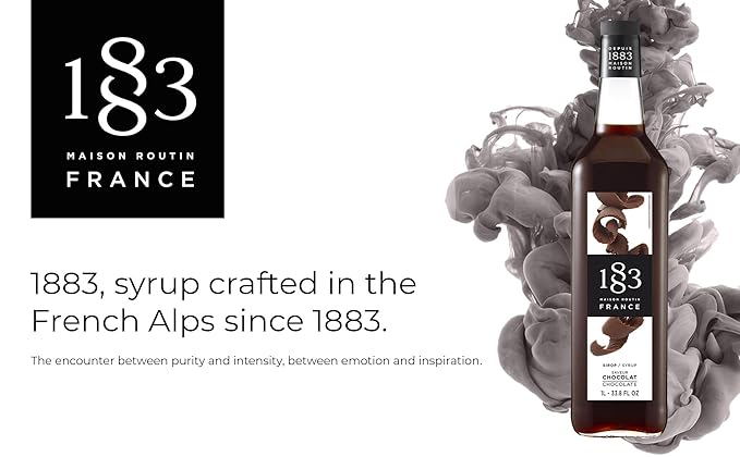 1883 Chocolate Syrup for Drinks Made in France 1 Liter Glass Bottle