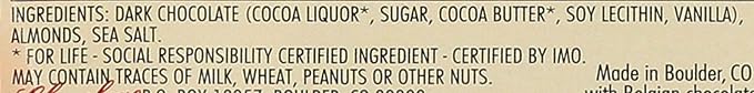 Chocolove Chocolate Bar Almonds &amp Sea Salt in Dark Chocolate 1.3 Ounce (Pack of 12)