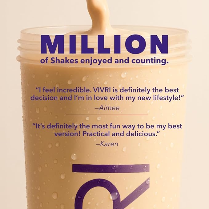 VIVRI ShakeMe! Meal Replacement | 10 Servings | 22g Triple Premium Protein 45 Nutrients &amp 8 Superfoods | Supports Full-Body Health &amp Energy (Caramel Macchiato)