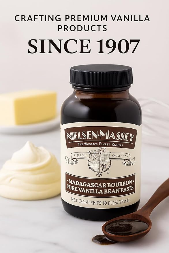 Nielsen-Massey Pure Vanilla Bean Paste 10 oz | All-Natural Certified Kosher Premium Baking &amp Cooking Vanilla with Real Bean Specks | Non-GMO &amp Gluten-Free