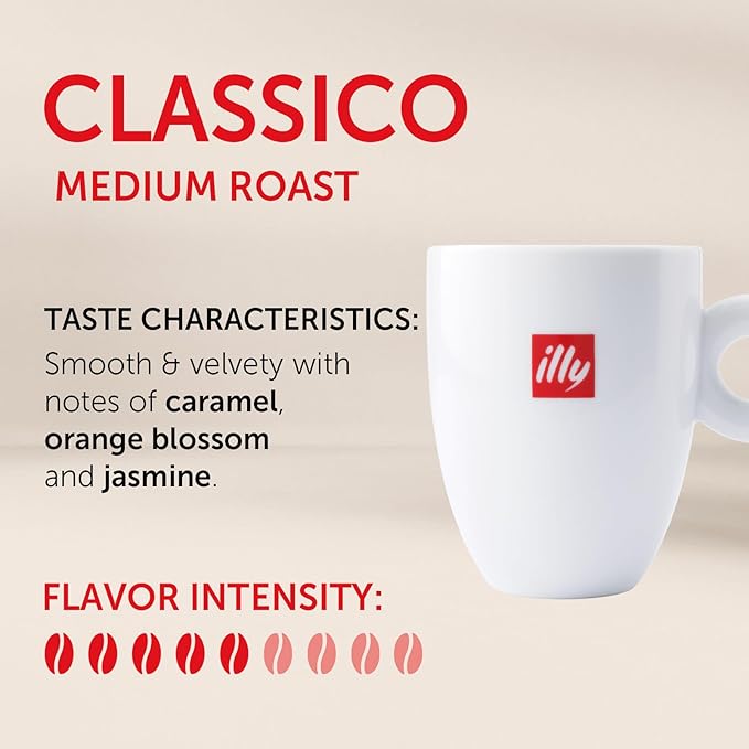 illy Coffee K Cup Pods for Keurig Machines Classico Medium Roast 100% Arabica Premium Italian Coffee 20 Count 4 Pack