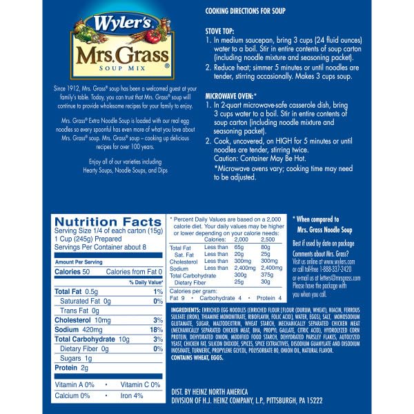 Mrs. Grass Extra Noodles &amp Homestyle Beef Stew Soup Mix (Variety Pack)