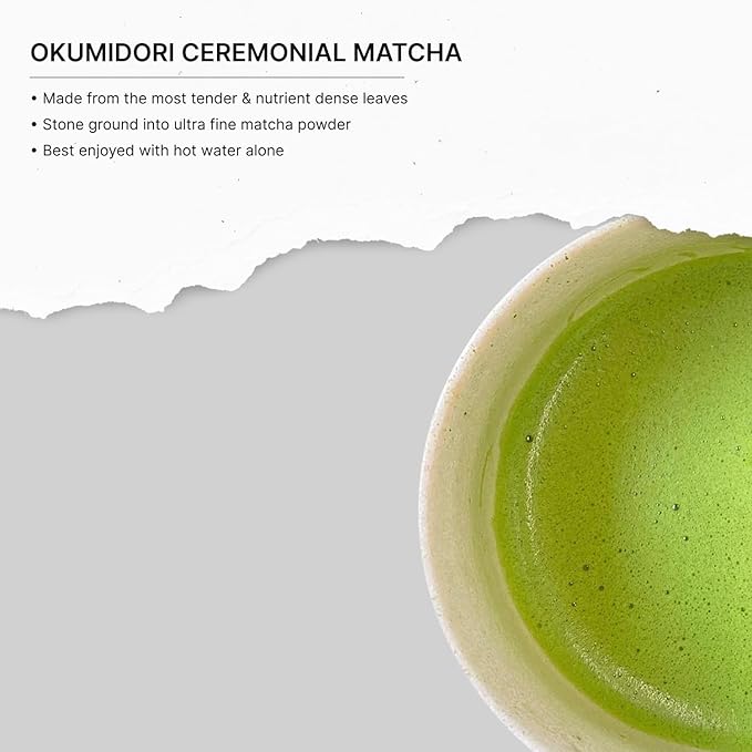 FKRO Organic Ceremonial Grade Matcha Green Tea Powder | 1st Harvest Single Origin Single Okumidori Cultivar | Sugar-free | Flown in Fresh from Japan Every Month (30g/1.06oz) Pouch