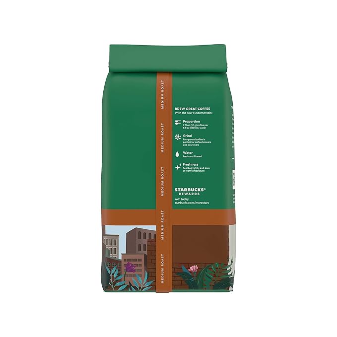 Starbucks Ground Coffee Medium Roast Coffee Decaf Pike Place Roast 100% Arabica 3 bags (12 oz each)