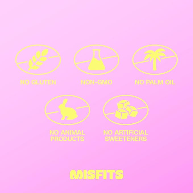 Misfits Vegan Protein Bars Brownie Batter - Updated Recipe | Plant Based Low Sugar &amp Carb High Fiber Snacks | Pack of 15