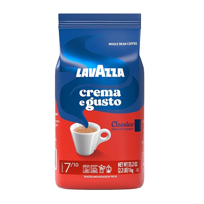 Lavazza Crema e Gusto Whole Bean Coffee Medium Roast Arabica and Robusta Blend 2.2 lb Bag (pack of 1)