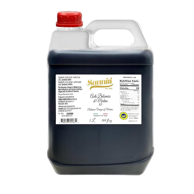 Sanniti Italian Aged Balsamic Vinegar of Modena | IGP Certified | Aceto Balsamico 5 Liter
