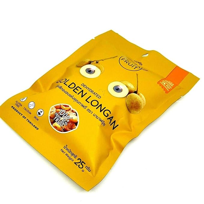 (Pack of 6) NANA Fruit Dehydrated Golden Longan 100% from Real Fruit 25G. No added sugar