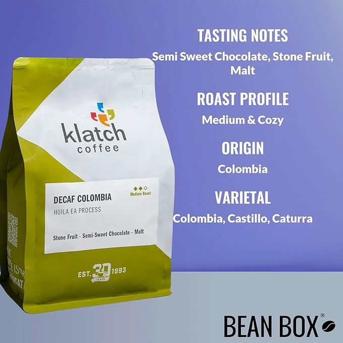 Decaf Colombia Huila EA - Roasted by Klatch Coffee - Freshly Ground Coffee - 310 Gram Bag
