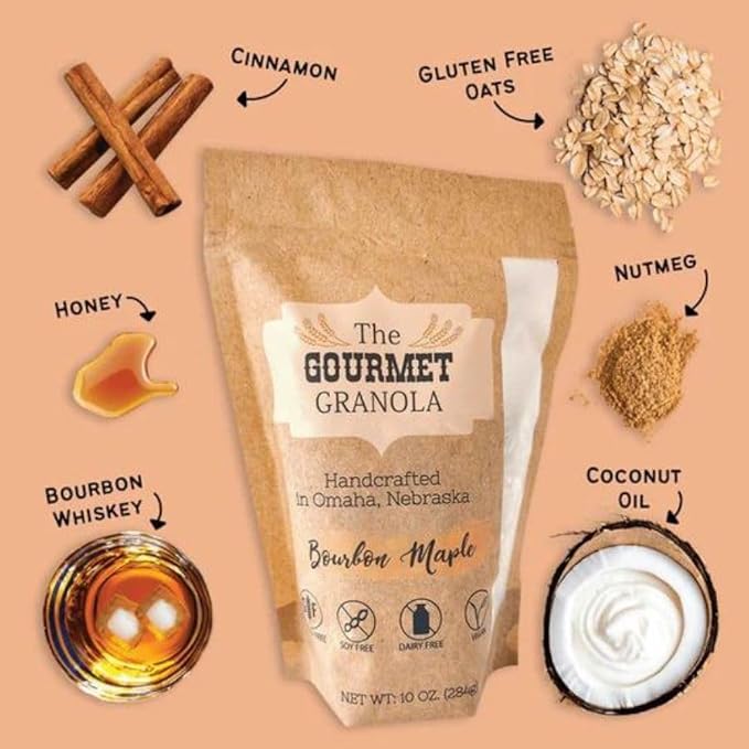 12oz Gourmet Granola - Bourbon Maple resealable bag