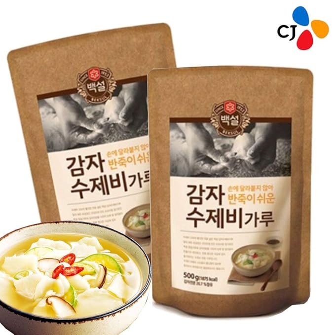 CJ Beksul Frying Mix/Korean Pancake Mix (백설 튀김가루/부침가루) (Potato Sujebi (감자수제비) 5 Pack)