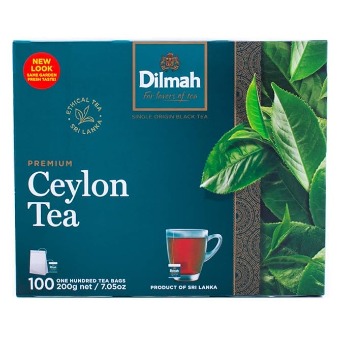 Dilmah Premium Ceylon Black Tea - 100 Tea Bags x 2 Pack (Total 200 Bags) - Bold and Refreshing