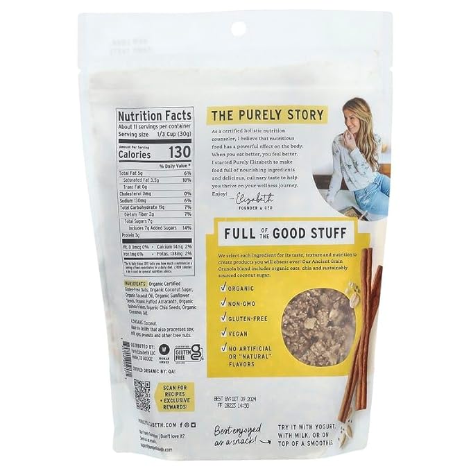Purely Elizabeth Ancient Green Granola 12 oz (Pack of 6)