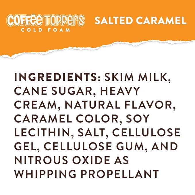 Coffee Toppers Cold Foam Salted Caramel 15 Ounce (Pack of 3) Be Your Own Barista Kosher