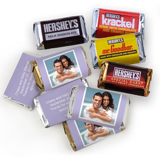 Personalized Wedding Candy Favors with Photo Miniatures - Lavender (Free Cold Packaging)