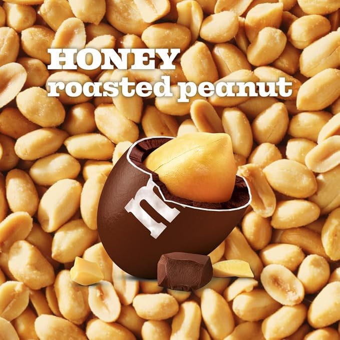 M&ampM'S Honey Roasted Peanut Milk Chocolate Candy Full Size Salty and Sweet Nutty On the Go Snack 1.74 oz Pack