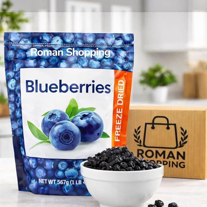 Kirkland Whole Dried Blueberries 20 oz – Fat Free Cholesterol Free Sodium Free Real Fruit for Baking Snacking &amp Breakfast