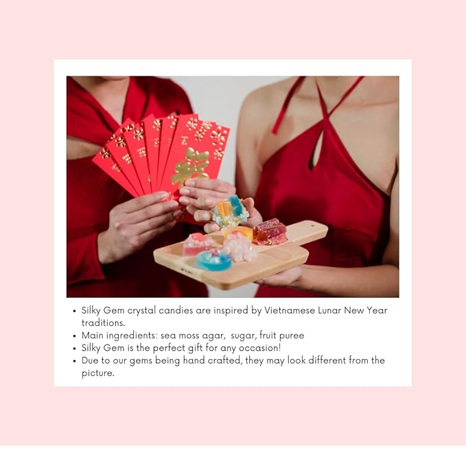 Silky Gem® The Gemmies Crystal Candy Sample Box: 10-Piece Mixed Flavor Assortment – Handcrafted Edible Jewelry &amp ASMR Sweets – Vegan Gluten-Free