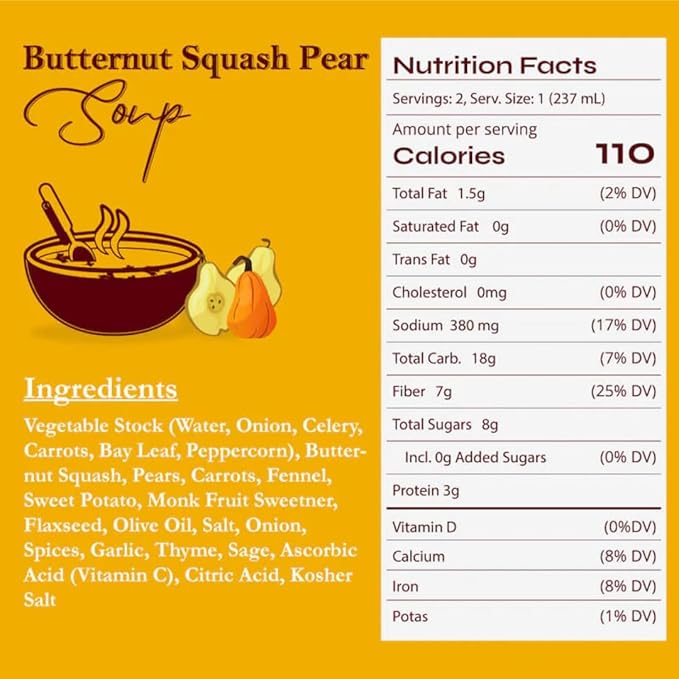 18 Chestnuts Plant Based Soup - Holiday Bundle Box: Butternut Squash Pear Chestnut Maple Mountain Mushroom Soup Bundle Plant Based &amp Gluten Free - 3 Jars