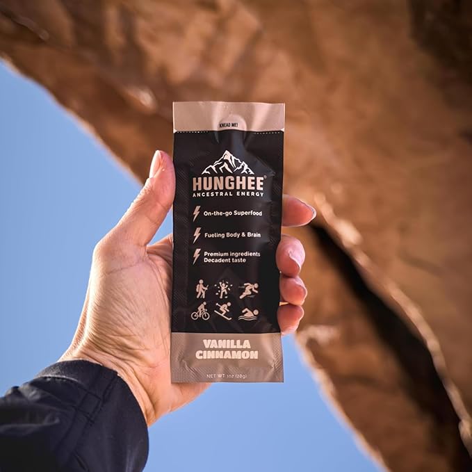 Ancestral Energy Vanilla Cinnamon Pack | Organic Grass-Fed Ghee &amp Raw Honey Blend | Animal-Based Energy Boost for Athletes | Hiking Cycling Running Backpacking | Healthy Snack (Pack of 6)