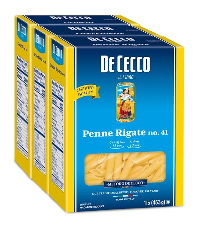 De Cecco Semolina Pasta Variety Pack 1 Penne Rigate 1 Orecchiette &amp 1 Gemelli (3 Count of 16 oz Each) 48 oz 1 Pound (Pack of 1)