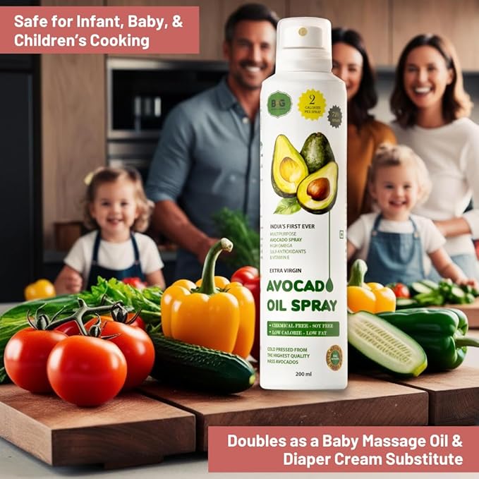 Black &amp Green Extra Virgin Avocado Oil Cooking Spray 200ML Chemical Free. 300°C Smoke Point for High Heat Cooking Baking and Frying