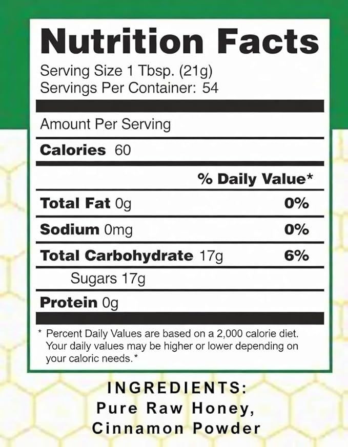 Stakich Cinnamon Enriched Raw Honey - Unprocessed Unheated - 5 Pound (80 Ounce)