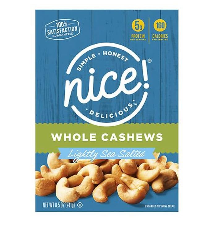 Nice Lightly Whole Cashews 8.5oz (pack of 2)
