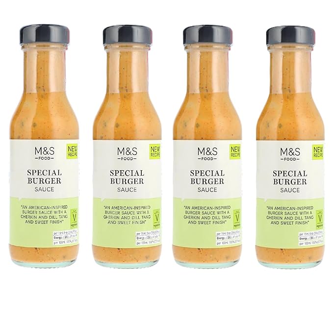 Special Burger Sauce 250ml Tangy Tomato and Mustard with Gherkins and Dill Suitable for Vegetarians (4 Pack)