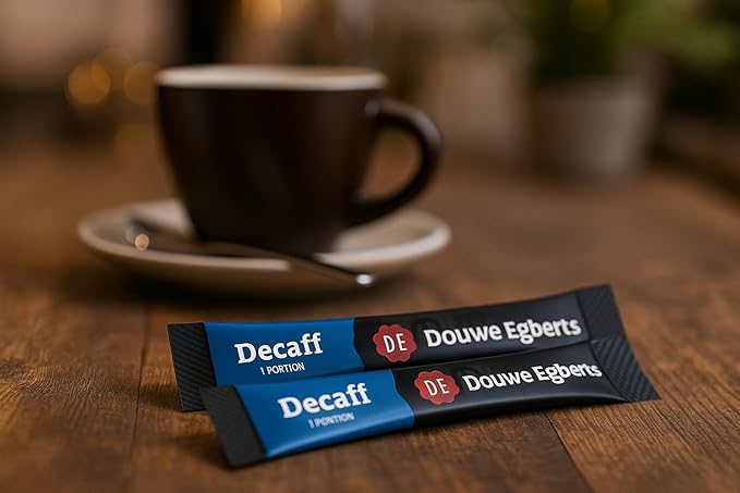 Douwe Egberts Decaf Instant Coffee Sachets (Each 1.5g Pack of 50) – Smooth Medium Roast Decaffeinated Single-Serve Coffee Sticks