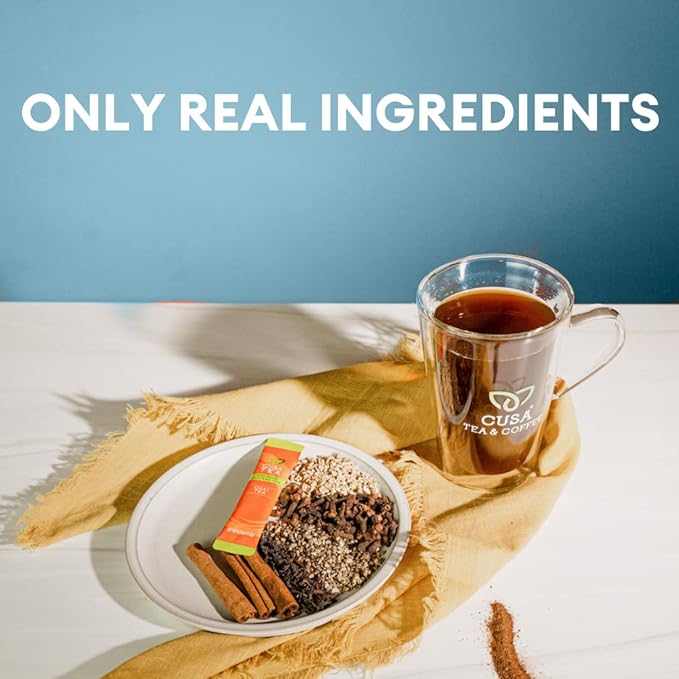 Cusa Tea &amp Coffee | Premium Instant Green &amp Black Tea Variety Pack With Real Fruit &amp Spices | Organic Leaves Drink Mix Packets | Hot or Iced Tea (10 Single Servings)