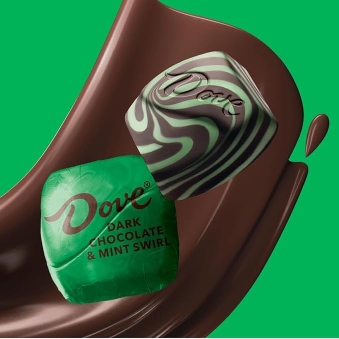 DOVE PROMISES Dark Chocolate &amp Mint Swirl Candy 6.74 Oz Bag (Pack of 8)