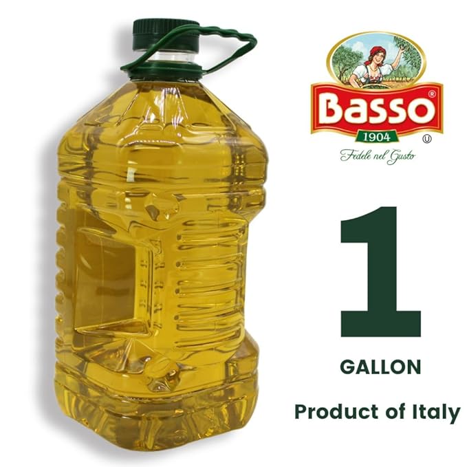 BASSO 1904 Black Truffle Infused Oil – Bulk 1 Gallon (3.785L) – Italian Extra Virgin Olive Oil with Truffle Aroma – Non-GMO Gourmet Finishing Oil for Pasta Risotto &amp Pizza – Product of Italy